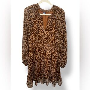 Leopard Print Long Sleeve Dress